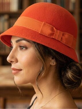Nordstrom Vintage Orange Felt Hat